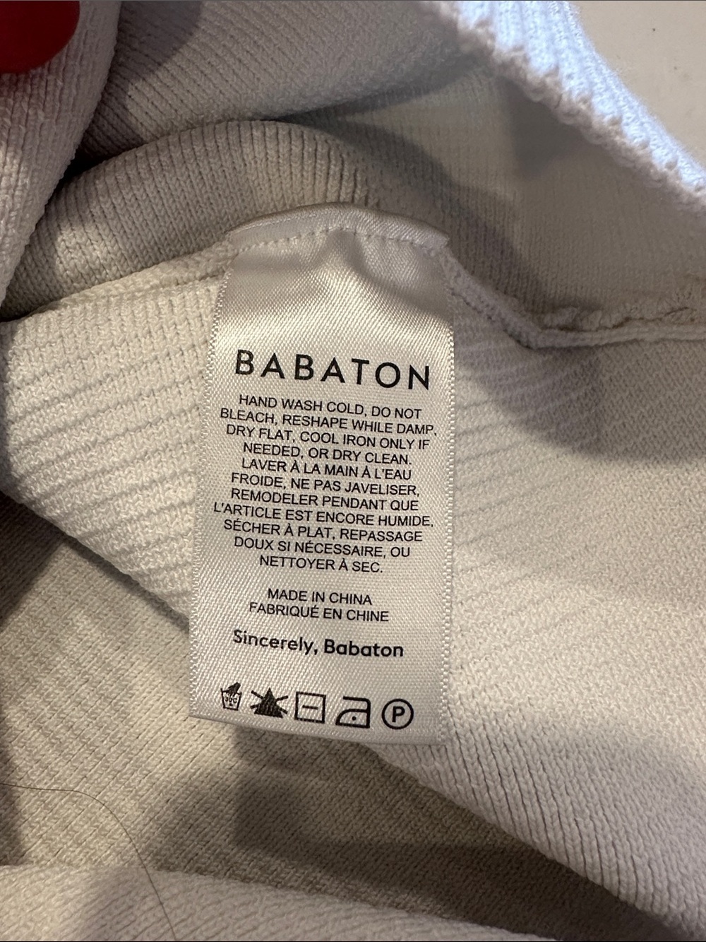 Babaton Crop Polo Sleeveless Top Size Small Cream Gray Knit Fitted - Picture 5 of 5